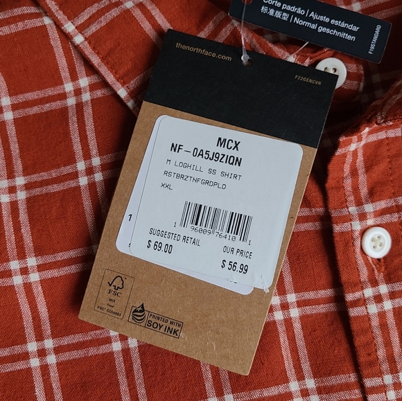 NWT The North Face Burt Orange Button Down Shirt - Picture 3 of 4